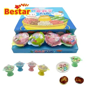 Hot pot mini toy with chocolate ball candy festival candy sweets chocolate with crispy center sweet compound chocolate
