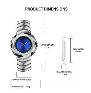 Reloj de Cuarzo para Hombre con Diseño de Cuchilla Personalizado Y2k, Luz Nocturna, Calendario, Reloj Avanzado, Estilo Hip Hop Urbano, Gran Venta - Product Image 5
