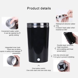 Tasse à mélange automatique personnalisée, gobelet portable en acier inoxydable réutilisable, mélangeur automatique pour lait, café, eau, avec couvercle - Product Image 2