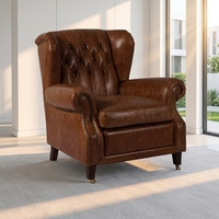 Fauteuil de bureau médiéval antique pivotant en cuir pour le loisir
