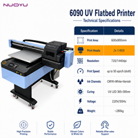 Printer UV Flatbed Otomatis Baru 600x900mm Dual Head I1600 50sqm/jam CMYK Putih Varnish CE RoHS AB Film R2R 6090