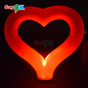 Sayok Valentines Day 12 Inch Large <strong>Inflatable</strong> <strong>Heart</strong> Big Decoration <strong>Inflatables</strong> Pink <strong>Heart</strong> with Led Lighting