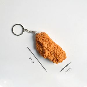 Porte-clés alimentaire de simulation : Frites, Nuggets de poulet, Cuisse et aile de poulet frites. Pendentif, jouet pour enfants, porte-clés promotionnel Kawaii poulet. - Product Image 5