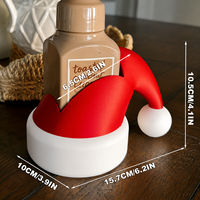 Distributeur de savon en forme de chapeau de Noël, couvercle décoratif, ornement de bureau, cadeau festif de Noël pour la décoration de la maison, de la salle de bain ou de la table
