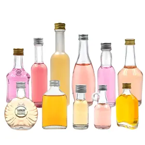 Minibotella de cristal para Whisky y Vodka, 30ml, 40ml, 50ml, 100ml, venta al por mayor