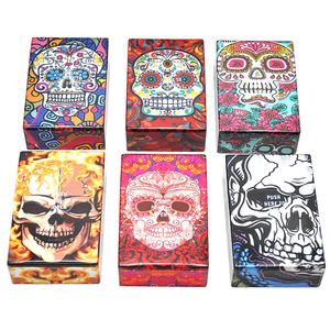 Lot <span class=keywords><strong>de</strong></span> 20 étuis à cigarettes en plastique acrylique transparent luminescent dans le noir, personnalisés, imperméables, avec couvercle à clapet, motif crâne - Product Image 3