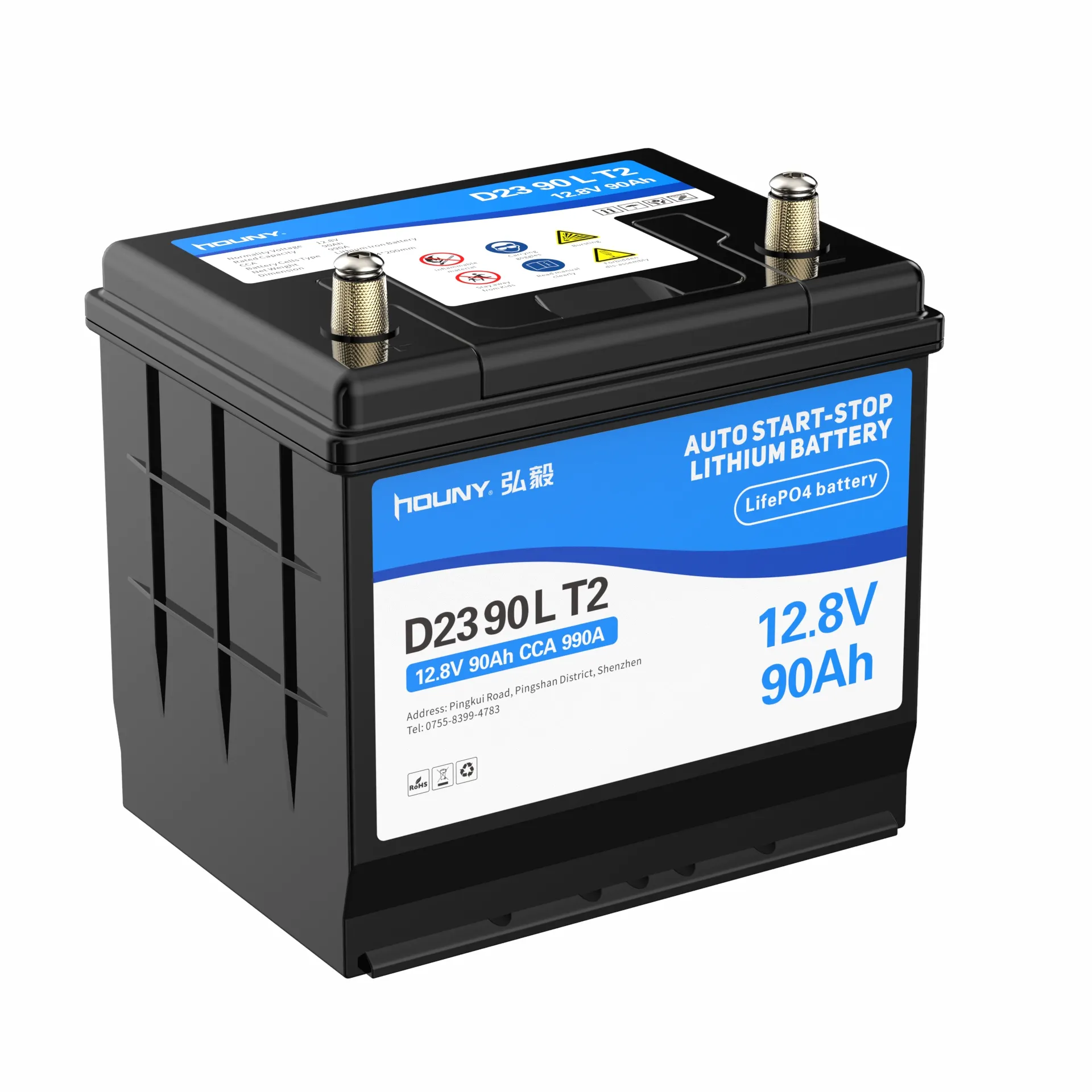 Auto Start Stop Batterij Lithium Ion Auto Batterijen 12V 90ah Cca990 Groothandel Prijs Hoge Kwaliteit