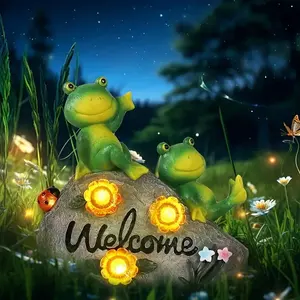 Statue di rana per la decorazione del giardino, segno di benvenuto al di fuori del prato per Patio/cortile arte/ornamento del prato <span class=keywords><strong>casa</strong></span> riscaldamento regali per la <span class=keywords><strong>mamma</strong></span>/donne - Product Image 2