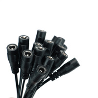 100mm 10A 2 Inti 18AWG DC 5.5x2.1mm Selubung PVC Konduktor Tembaga Telanjang Jack Pria/Wanita Kabel Daya Elektronik Ujung Kabel Pigtail