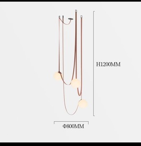 Moderno semplice edificio Duplex Lotf scala LED luce pendente Villa cintura <span class=keywords><strong>sfera</strong></span> di vetro soggiorno sala da pranzo lampadario - Product Image 4