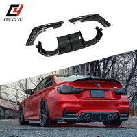 Diffuseur arrière de haute qualité de style V pour BMW F80 F82 M3 M4 2014-2020, design minimaliste, aspect carbone noir brillant, kit d'accessoires ABS