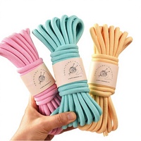 Corde en polyester cardé teint de 8 mm, filé à la main, 5 m, pour laisse de chien et sangle de sac