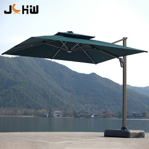Sombrilla de Patio con Luz LED Solar de Diseño Nuevo, Parasol Romano con Bases para Jardín y Playa - Product Image 5