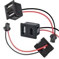 Prise de charge USB double couche avec connecteur femelle de type C et prise de charge USB femelle pour lampe avec câble
