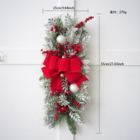 Nouvelle Guirlande Décorative Rose Tendance à Aiguilles de Pin Artificielles, Non Lumineuse, Moderne, 25 cm, pour Décoration de Porte de Mariage