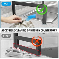 Organisateur d'articles ménagers à double niveau en acier inoxydable, égouttoir à vaisselle sur l'évier, support de séchage et de rangement pour la cuisine