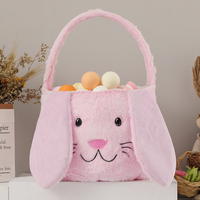 Sacs cadeaux en gros pour bonbons, sublimation, longues oreilles de lapin, panier en peluche de Pâques