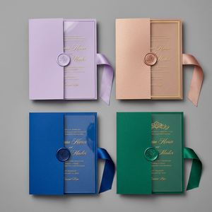 Invitations de <span class=keywords><strong>mariage</strong></span> et de la Saint-Valentin en acrylique transparent de luxe avec estampillage doré, sceau de cire, fleurs séchées et enveloppe personnalisées - Product Image 5