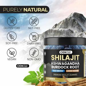 Gomitas de Shilajit Puro del Himalaya de Marca Privada OEM, Ricas en Ashwagandha, Raíz de Bardana, Ácido Fúlvico, Suplemento en Gomitas, Dulces de Gelatina para Adultos - Product Image 3