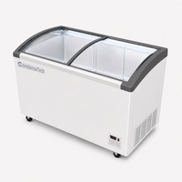 Congélateur à glace commercial 720L avec couvercle coulissant en verre, refroidissement direct, congélateur horizontal pour restaurant