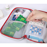 Sac médical portable rouge Oxford avec fermeture éclair pour les urgences à domicile et l'utilisation en extérieur, résistant à l'eau