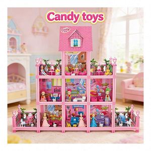 Casas de Juguete para Niños con Balcón, Piscina, Tobogán, Ascensor y Muebles, Regalo para Niñas y Familias - Product Image 3