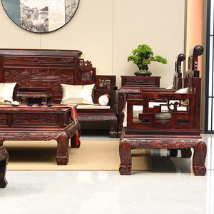 Muebles de Madera de Redwood Estándar Nacional, Juego Completo para Sala de Estar, Modelo de Lujo, Multifuncional, Estilo Villa China, Estilo Indonesio - Product Image 2