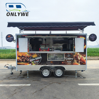 ONLYWE Remorque de restauration rapide de haute qualité de 4 m, entièrement équipée, avec cuisine complète, pour la vente de kebab et autres plats, chariots de restauration mobiles à vendre
