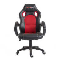 Chaise de gaming de course simple et économique JR RACING moderne, pivotante à 360°, en cuir PU durable, petite taille, avec vérin à gaz à 3 positions fixe