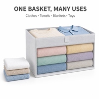 Boîte de rangement pliable personnalisée en tissu non tissé avec fenêtre visuelle en maille et panneau gris de 2,0 mm pour le rangement en vrac des garde-robes domestiques