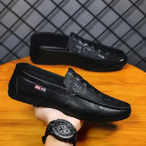 2024 Wholesale Men's Luxury Loafer Shoes Pedal Alligator Party Leather Dress Shoes for Male