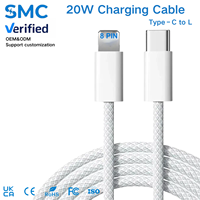 Câble Type C Premium 20W, câble de charge rapide, câble de données USB C en nylon tressé robuste pour iPhone 14 13 12 11 Pro Max OEM/ODM