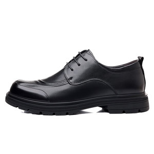 Chaussures Derby en cuir pleine fleur pour hommes, à lacets, style business, mode printemps, cuir véritable haut de gamme - Product Image 1