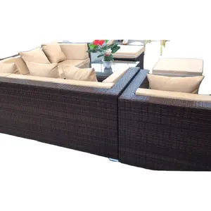 Rattan Garden Sofa Design Sofa Set Frame Patio Set Furniture Metal Wicker Furniture Modern Outdoor 2023 Black/brown