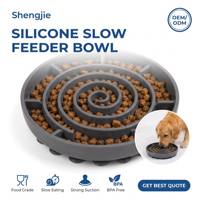 Bol pour chien à alimentation lente écologique, design labyrinthe interactif pour une alimentation saine, bol à nourriture pour animaux de compagnie antidérapant avec ventouses