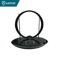 Antenne TV intérieure ANTOP Loop 28dB à gain élevé 75 Ohm en acier et plastique, support de table, moule privé, origine Chine pour réception VHF/UHF
