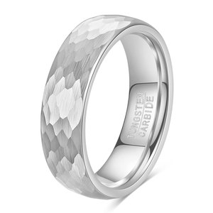 Anillo Minimalista Retro de Acero de Tungsteno Martillado con Diseño de Escamas de Pez, 4.6-8mm, Geométrico, Unisex, Regalo de Joyería - Product Image 5