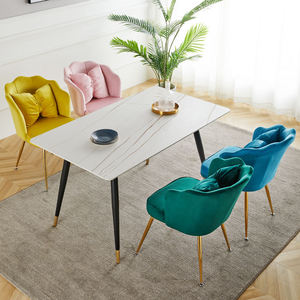 Silla Minimalista de Terciopelo para Dormitorio, Silla Individual para Manicura y Maquillaje, Silla Moderna para Sala de Estar - Product Image 5