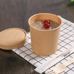 Tùy chỉnh dùng một lần Trắng Kraft mì salad Bát súp xô lò vi sóng bát với nắp sinh thái thân thiện bao bì thực phẩm - Product Image 2
