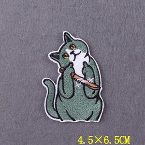 Patchs brodés Cool Cat à thermocoller pour vêtements, vente en gros, patchs personnalisés de haute qualité - Product Image 2