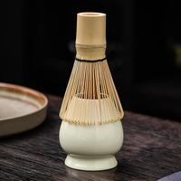 Service à thé en céramique japonais, support pour thé vert matcha, bol en bambou, fouet, brosses, outils pour le thé