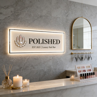 Enseigne néon rétroéclairée à LED en acrylique, lettres lumineuses, logo pour entreprise, café, bar, salon de manucure, décoration