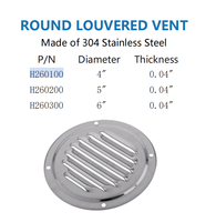 Aérateur à persiennes en acier inoxydable 304 FOYO, directement de l'usine, différentes tailles pour cabine de bateau, yacht, marine, pièces de ventilation