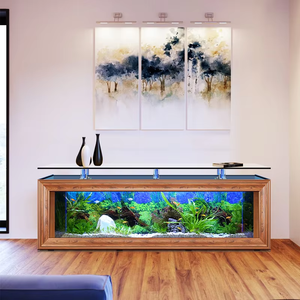 <span class=keywords><strong>Aquarium</strong></span> en verre de luxe personnalisé pour meuble TV et maison, grand <span class=keywords><strong>aquarium</strong></span> à poissons rouges avec aménagement paysager professionnel, système d'eau claire - Product Image 1