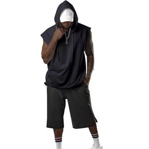 OEM Custom Clothing High Quality <b>Hoodie</b> Supplier Gym Fitness <b>Sleeveless</b> Pullover Cotton Hoodies for <b>Men</b> - Product Image 6
