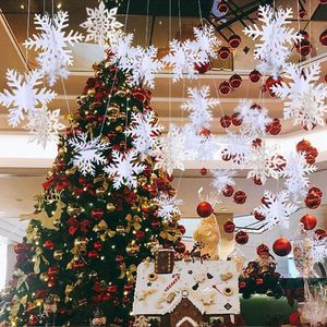 6 pezzi di carta fiocchi di neve ghirlanda invernale paese delle meraviglie festa del nuovo anno decorazioni appese per la <span class=keywords><strong>casa</strong></span> decorazioni natalizie - Product Image 6