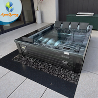 Baignoire de luxe pour 3 personnes avec commande Balboa et baignoires à remous autonomes pour l'extérieur, spas de plein air avec 51 jets