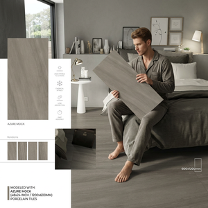 Carreaux de porcelaine effet marbre poli Vistaar Splash Azure Crema 600x1200mm, modernes, pour sol et mur - Product Image 3