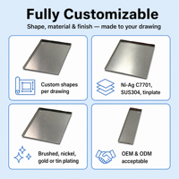 Cetakan Presisi Kustom OEM Lembaran Logam Kustom RMI & RF Shielding Cover Frame Toleransi 0,03mm Pilihan Finishing Permukaan