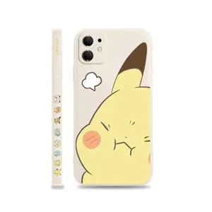 Coque de téléphone portable Anti-chute et antichoc avec Logo personnalisé, étui en Silicone souple avec motif de dessin animé sur le côté pour iPhone 11/12/13